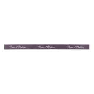 Bride and Groom Midnight Plum Satin Ribbon