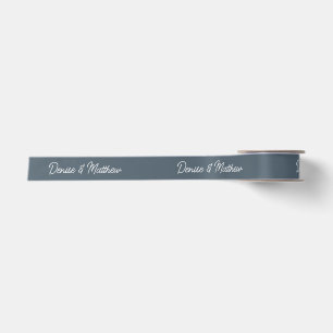 Bride and Groom Midnight Teal Satin Ribbon