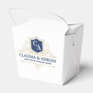 Bride And Groom Monogram Names Elegant Weeding Favour Box