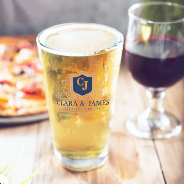 Bride And Groom Monogram Names Elegant Weeding Glass (Creator Uploaded)