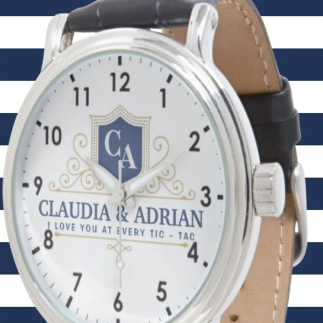  Bride And Groom Monogram Names Weeding gift Watch (Creator Uploaded)