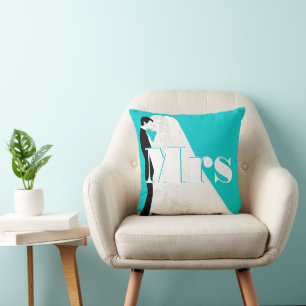 Bride and Groom Mrs Wedding Pillow