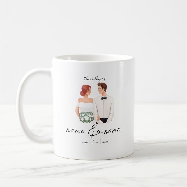 Bride and Groom Mug, Wedding mug (Left)