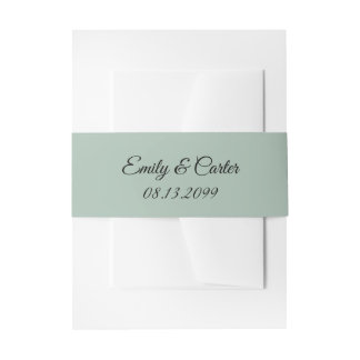 Bride and Groom Names and Date Invitation Belly Band