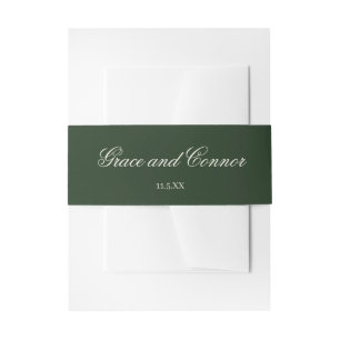 Bride and Groom Names Classic Wedding Invitation Belly Band