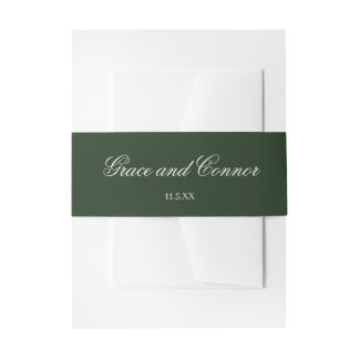Bride and Groom Names Classic Wedding Invitation Belly Band