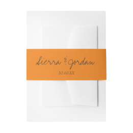 Bride and Groom Names Halloween Wedding Invitation Belly Band