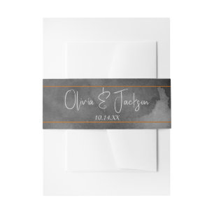 Bride and Groom Names Halloween Wedding Invitation Belly Band