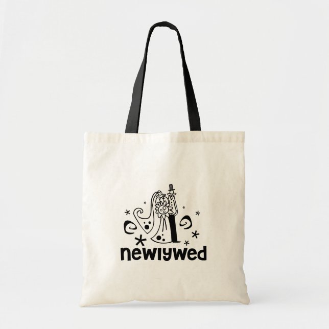 Bride and Groom Newlywed Tote Bag (Front)