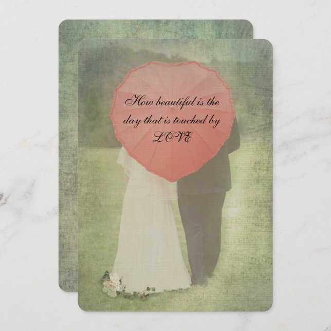 Bride and Groom Old-fashioned Country Wedding Invitation (Front/Back)