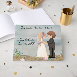 Bride and Groom on a Beach Guest Book