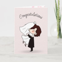 Bride and Groom On Pink Hearts