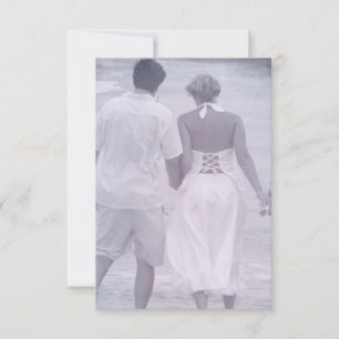 Bride and Groom on the Beach Save The Date
