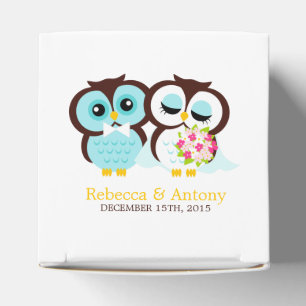 Bride and Groom Owls Wedding Favour Box