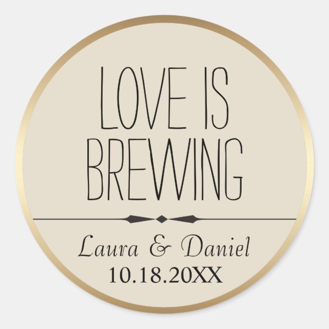 Bride and Groom Personalised Coffee Label (Front)