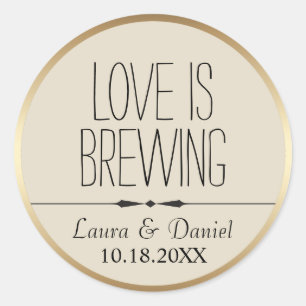 Bride and Groom Personalised Coffee Label
