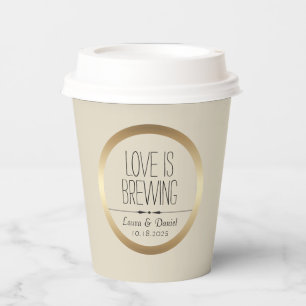 Bride and Groom Personalised Coffee Paper Cups