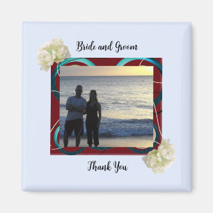 Bride and Groom Photo Wedding Magnet