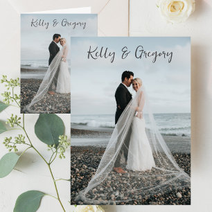 Bride and Groom Photo Wedding  Thank You Card
