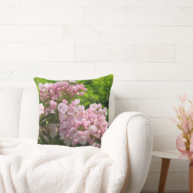 Bride and Groom Pink Mountain Laurel Cushion (Couch)