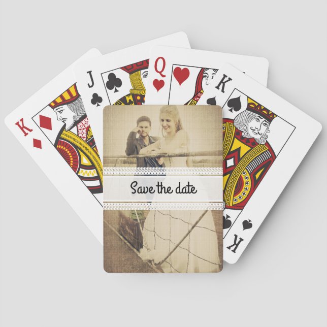 Bride and groom playing cards (Back)