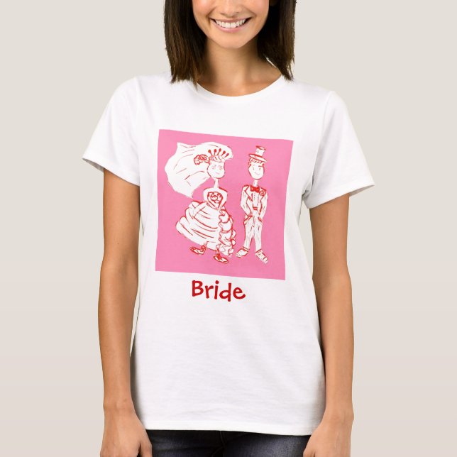 Bride and Groom Pop Art T-Shirt (Front)