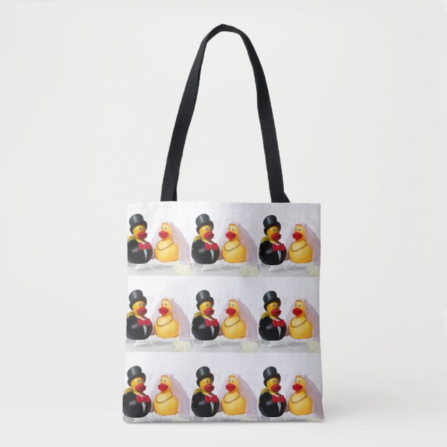 **BRIDE AND GROOM RUBBER DUCKS*** TOTE BRIDE TO BE BAG (Front)
