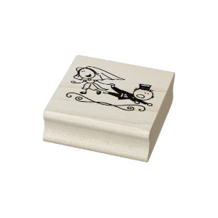 Bride and Groom Rubber Stamp