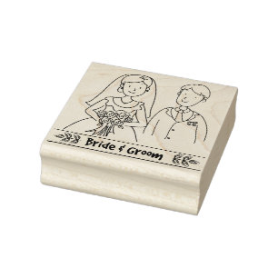 Bride and Groom Rubber Stamp