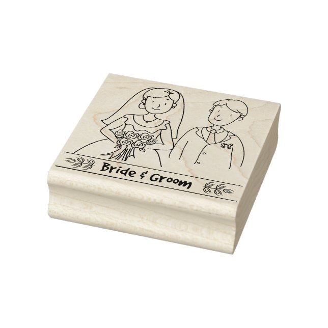 Bride and Groom Rubber Stamp (Stamp)