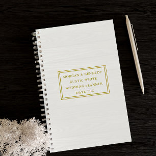 Bride and Groom Rustic White Wedding Planner