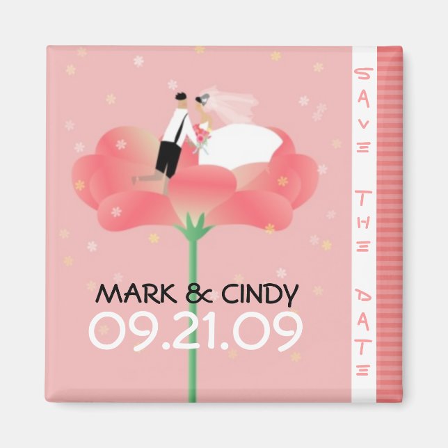 Bride and Groom Save the Date Magnet (Front)