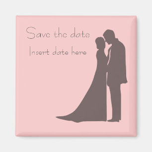 Bride and Groom silhouette Save the date Magnet