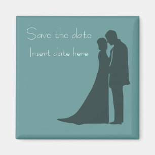 Bride and Groom silhouette Save the date Magnet