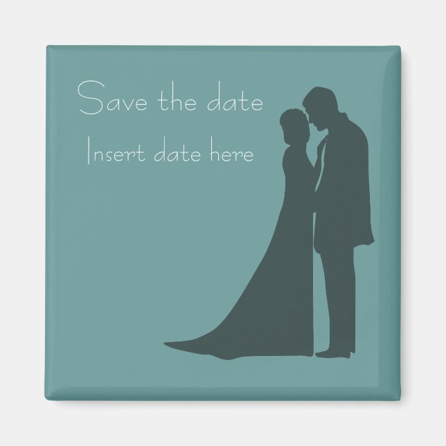 Bride and Groom silhouette Save the date Magnet (Front)