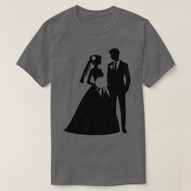 Bride and Groom Silhouette T-Shirt (Design Front)