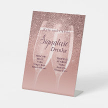 Bride and Groom Sparkle Signature Drink Sign