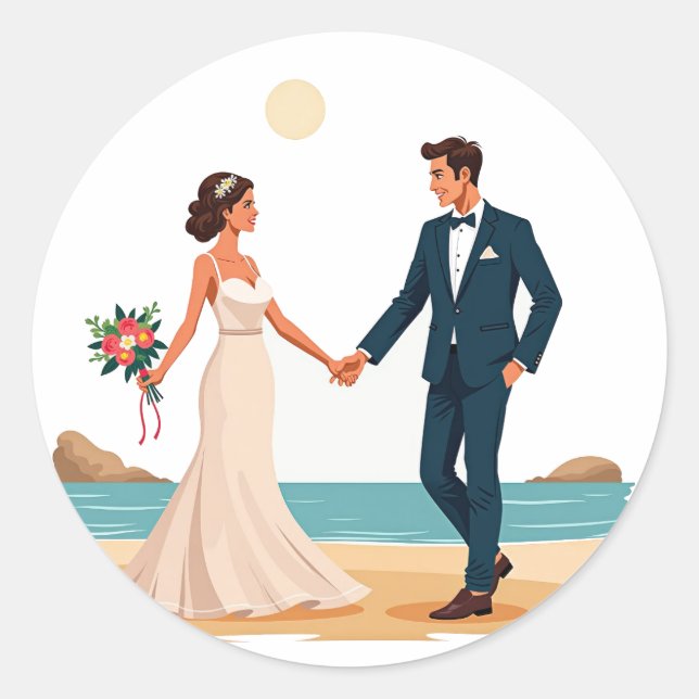 Bride and Groom Sticker (Front)