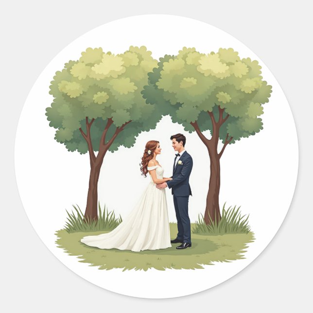 Bride and Groom Sticker (Front)