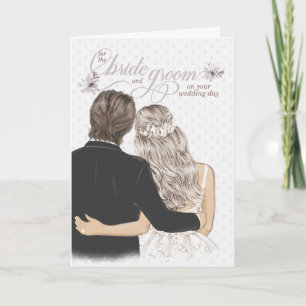 Bride and Groom Taupe Wedding Congratulations Card