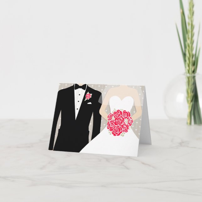 Bride and groom thank you or message card (Front)