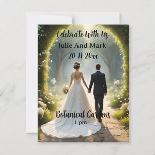 Bride And Groom Wedding Announcement, Invitation