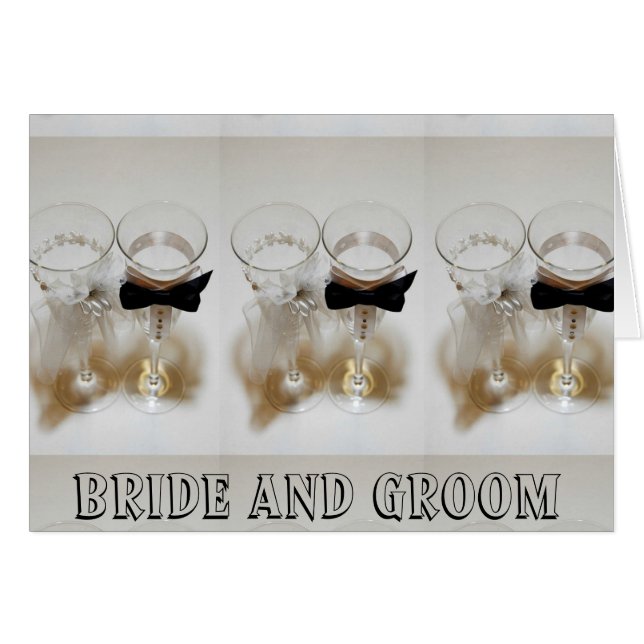 Bride And Groom Wedding Celebration Glasses (Front Horizontal)