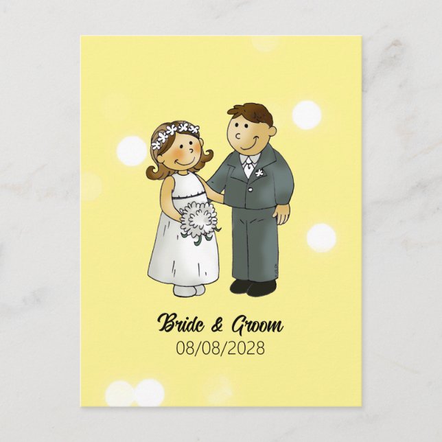 Bride and Groom Wedding Celebration Postcard (Front)