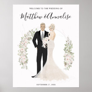 Bride and Groom Wedding Couple Welcome Poster