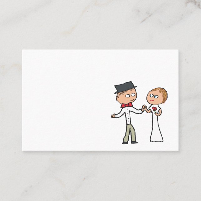 Bride and Groom Wedding Day Business Card (Front)