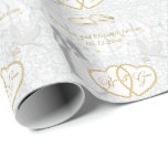 Bride and Groom Wedding Day Wrapping Paper<br><div class="desc">Elegant Bride and Groom Wedding Day Gift Wrapping paper ready for you to personalise. ✔Note: Not all template areas need changed. 📌If you need further customisation, please click the "Click to Customise further" or "Customise or Edit Design" button and use our design tool to resize, rotate, change text colour, add...</div>