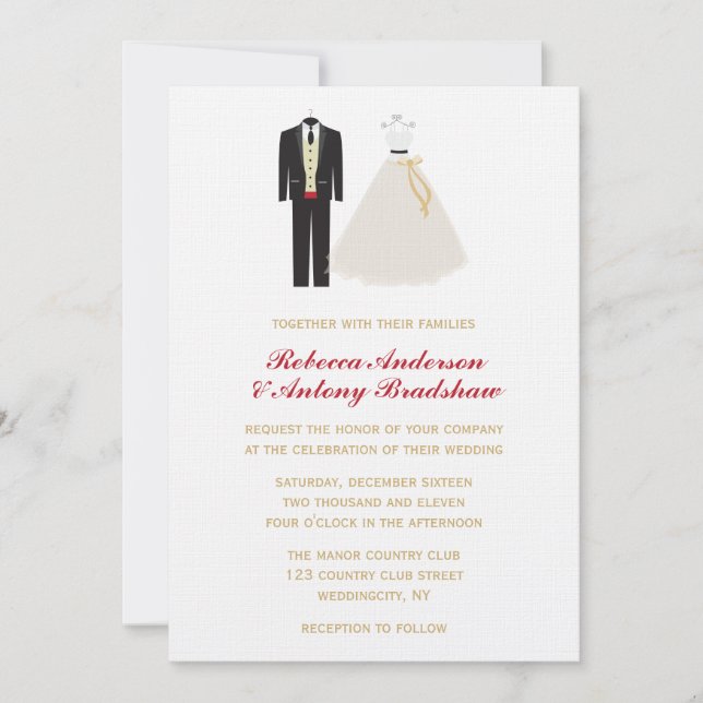 Bride and Groom Wedding Invitation (Front)