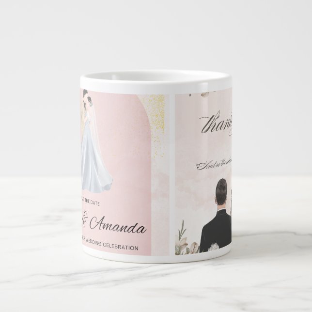 Bride and Groom Wedding Mug – Romantic Couple Desi (Front)