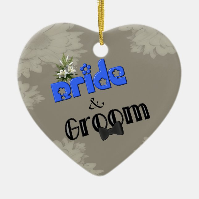 Bride And Groom Wedding Ornament (Front)